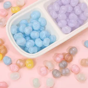 Erdnussförmige Makronen Acrylperlen mit Perlglanz-Finish für DIY Schmuck Basteln