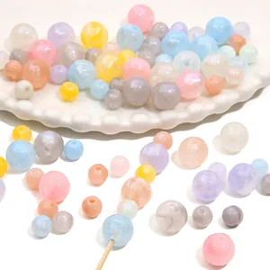 Bunte Acrylperlen im Macaron-Stil mit Perlmuttglanz für DIY Bastelprojekte Schmuck