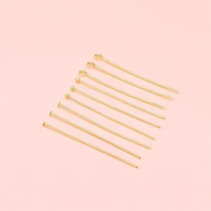 Set di spilli per gioielli in oro 14K con occhielli, punte a sfera e punte piatte