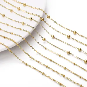 DIY Copper Satellite Bead Chain Gold Silver Plated Cable Chain For Jewelry Making Handmade Necklace Bracelet Material Accessory