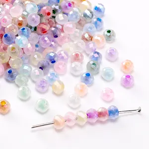 Faceted Glass Seed Beads Crystal Rondelle Spacer Beads Multi Color DIY Bracelet Necklace Jewelry Making Accessories