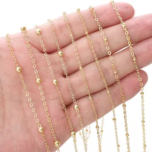 Minimalist gold beaded chain necklace extension for DIY jewelry making and necklaces