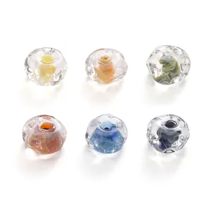 Lot de 6 perles en verre colorées avec motifs tourbillons pour bijoux et DIY artisanat