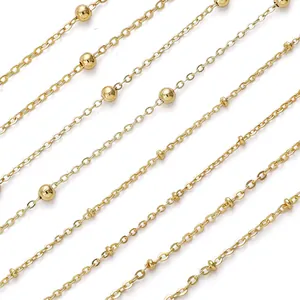 Golden copper satellite bead chain for DIY jewelry making necklaces and bracelets