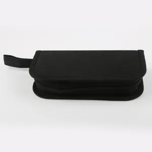 Tragbare schwarze Werkzeugtasche aus Nylon mit Reißverschluss und verstärkten Kanten