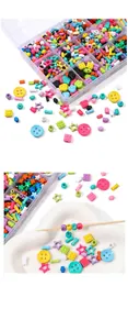 Colorful DIY cartoon beads set in transparent organizer box for handmade jewelry