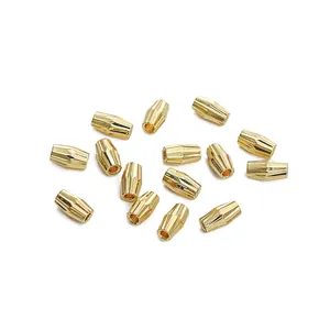 Faceted 14K gold plated barrel spacer beads for DIY jewelry making and bracelets