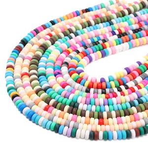 Colorful 6x3mm flat clay Heishi beads for DIY necklaces and handmade jewelry crafting