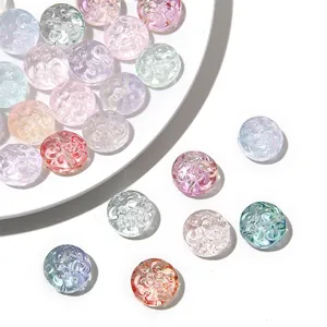 Colorful transparent glass beads with spiral pattern for DIY jewelry making and crafting