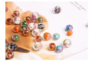 Macro shot of faceted floral glass wheel beads for DIY handmade jewelry crafting