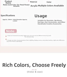 Detaillierte Spezifikationen für 20mm matte Acryl-Blütenperlen für DIY-Schmuckherstellung