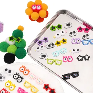 Patchs yeux de dessin animé en acrylique coloré et lunettes pixel pour bricolage enfant