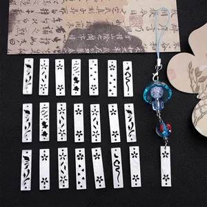 Colgantes orientales huecos de acetato para joyería DIY con motivos florales y olas