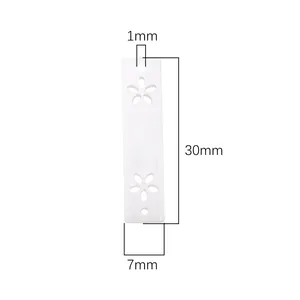 Colgante de acetato blanco con diseño floral para creación de joyas DIY, 30x7mm