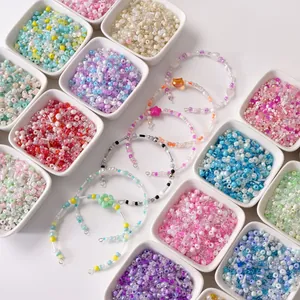 Colorful mixed glass seed beads and charms for DIY handmade bracelets and necklaces