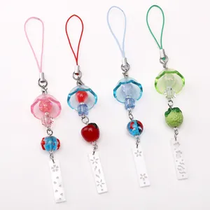 Colgantes de acetato hechos a mano con motivos de ciruelo y pez dorado para cadenas DIY de móvil