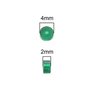 Translucent green 4mm glass flat beads for DIY bracelet and necklace jewelry making