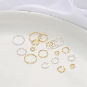 Anillos De Salto Abiertos Trenzados De Cobre Lleno De Oro 14K Para Creación De Joyas DIY Pulsera Collar Conectores