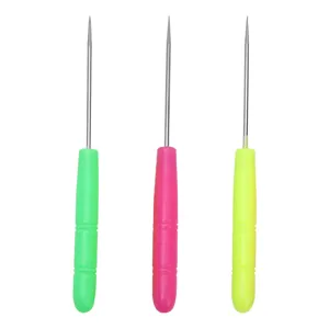 Lot de 3 poinçons à coudre avec poignées en plastique colorées pour projets DIY créatifs