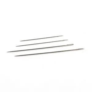 Set of 4 large-eye stainless steel hand sewing needles for DIY embroidery and mending