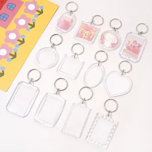 Portachiavi con Cornice per Foto in Acrilico Trasparente Vuoto Fai-da-te Inserto in Plastica Trasparente Portachiavi Personalizzato per Pendente Borsa Regali Artigianali