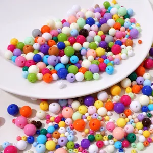 Set di perle rotonde in acrilico colorato per gioielli fai da te bracciali e collane