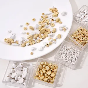 Copper Matte Irregular Beads 14K Gold Silver Plated DIY Jewelry Making Accessories For Bracelet Necklace Handmade Craft