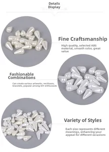 Detailansicht cremeweißer Tropfen-ABS-Imitationsperlen für DIY-Schmuckherstellung