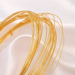 18K gold plated half hard wire roll for DIY jewelry making with metallic texture