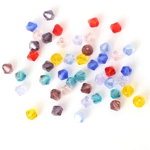 Mix of 3mm colorful faceted bicone glass crystal beads for DIY jewelry making and crafts