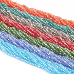 Vibrant 3mm faceted glass crystal beads in multiple colors for DIY jewelry making