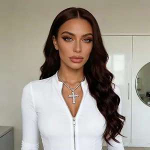 Long Wavy Synthetic Wig For Women Middle Part Bangs Heat Resistant High Temperature Fiber Large Wave Hair Wig Natural