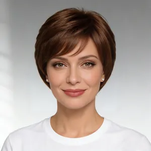 Short Bob Wig With Side Bangs Synthetic High Temperature Fiber Natural Look Daily Party Fashion Hairstyle For Women