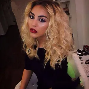 Ombre brown to blonde long wavy wig for women with natural corn wave texture