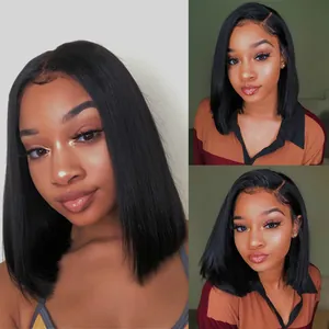 Women Middle Part Medium Length Straight Synthetic Wig High Temperature Fiber Heat Resistant Hair For African Women Natural Daily Look