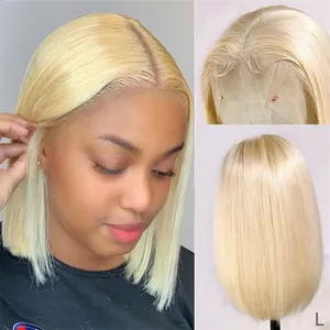 613 Blonde Lace-Front Bob-Perücke für Damen in verschiedenen Winkeln und Styling-Optionen