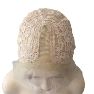 Gorro de peluca de encaje frontal color piel con malla transpirable para coser