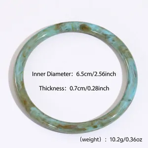Detalle de dimensiones de la pulsera de resina jaspeada con diámetro interno 6,5 cm