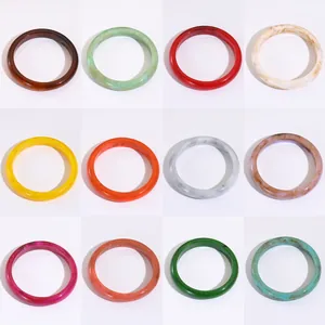 Set of minimalist resin bangles with marble texture in 12 colors for women