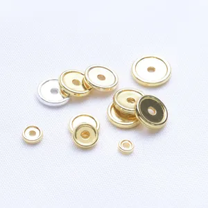 Separadores pulidos de oro de 18K y plata de 3mm y 4mm para crear joyas artesanal