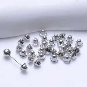 Fermoirs de boucles d'oreilles plaqués or 18K en argent poli pour la création DIY