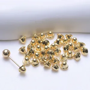 Fermoirs de boucles d'oreilles en laiton plaqué or 18 carats avec silicone interne