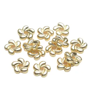 14k gold-filled plum blossom flower spacers for DIY bracelet and jewelry making