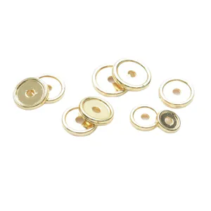Separadores redondos bañados en oro de 18K en varios tamaños para la creación de joyas