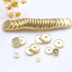 Cuentas Espaciadoras Redondas Bañadas en Oro Plata Espaciadores de Disco Plano de Metal Para Creación de Joyas DIY Accesorios