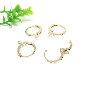 Crochets D'Oreilles Dormeuses En Cuivre Avec Anneau Pour Fabrication De Bijoux DIY Apprêts De Boucles D'Oreilles Ronds Plaqués Or Argent