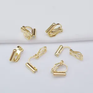 Set de 6 adaptadores de pendientes de clip triangulares bañados en oro 18k para joyería