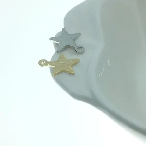Pendentif étoile brossé avec anneau en finition or et argent pour bijoux DIY