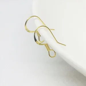 Detail view of 18k gold plated S925 sterling silver earring hooks for DIY jewelry