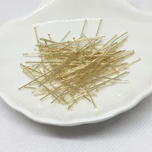 Chiodini a testa piatta placcati oro 14k per creazione gioielli fai da te